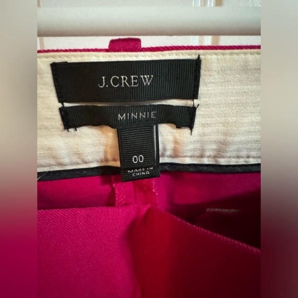 J. Crew Fuchsia Minnie Stretch Chino Twill Knit Cropped Ankle Pants - Picture 4 of 9
